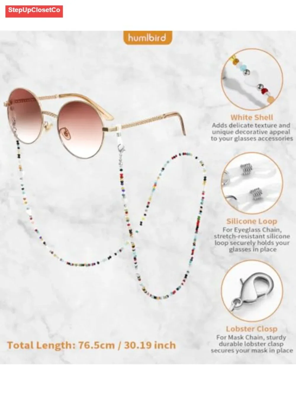 Women Beaded Eyeglass Chain Holder Boho Glasses Strap Necklace